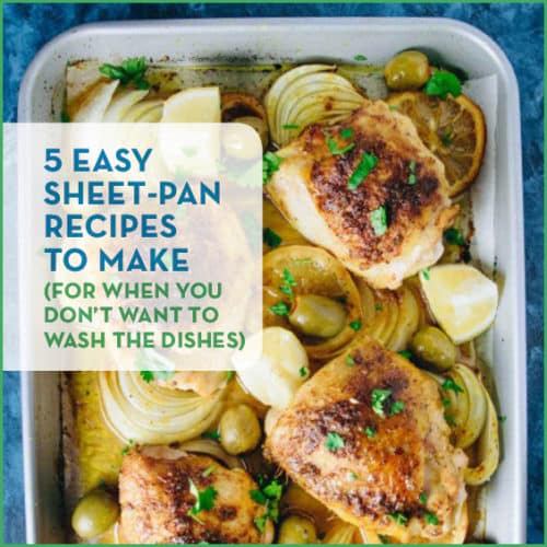Sheet pan recipe with moroccan chicken, fennel and lemon