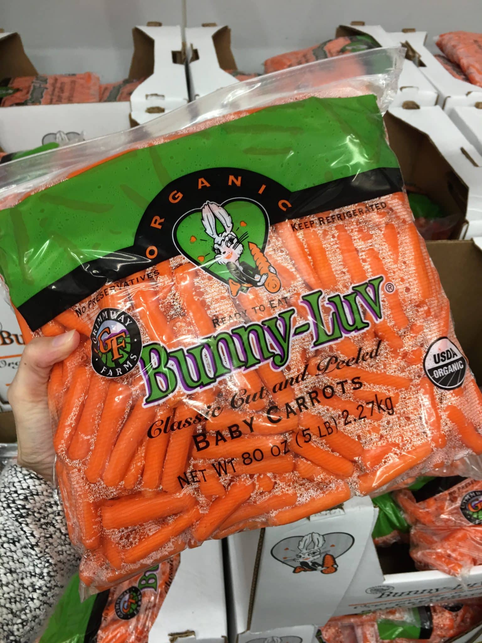 Organic baby carrots from Costco