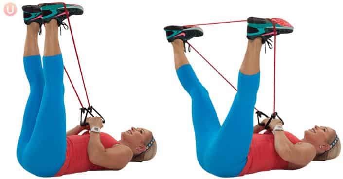 resistance band outer thigh press