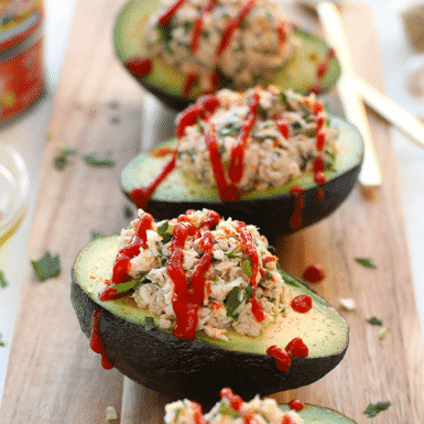 Check out this healthy vegetarian seafood recipe for Healthy Salmon Avocado Boats.