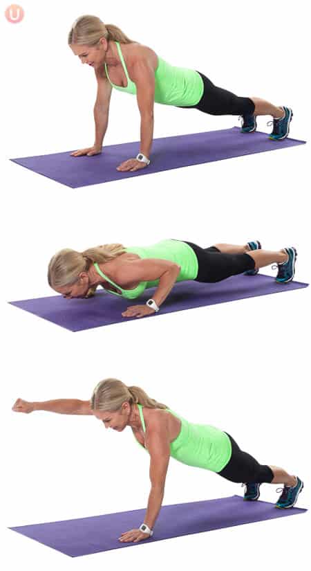 Do push-up punches to work your biceps and triceps.