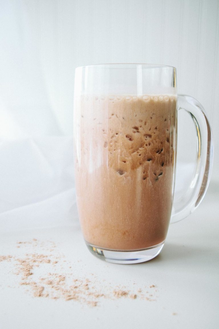 Make this protein-loaded chocolate peppermint patty smoothie for a delicious treat post-workout.