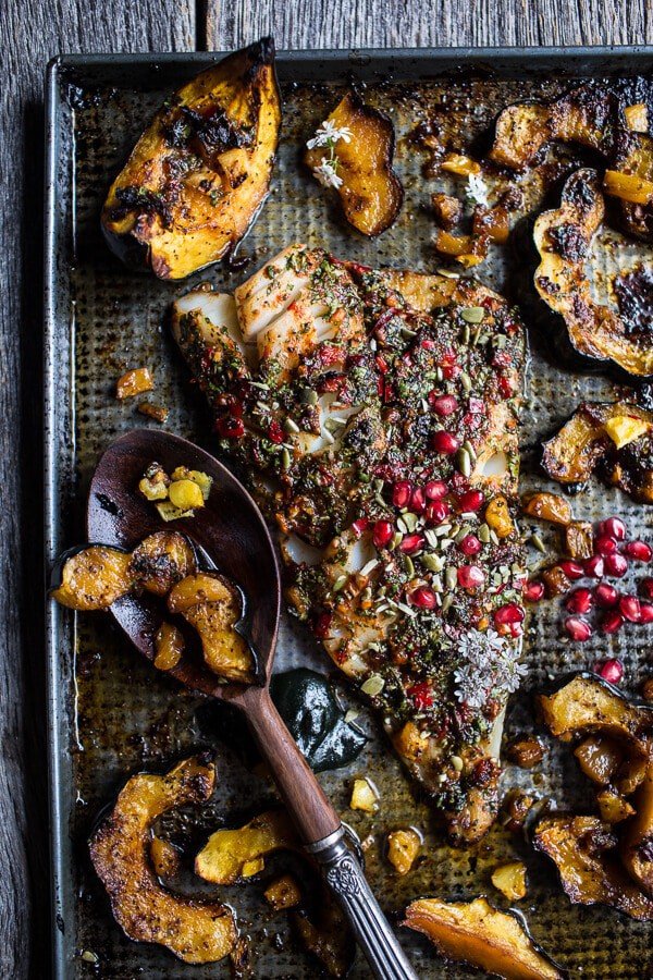 sheet pan with fish and veggies