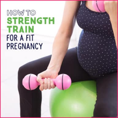 Woman strength training during pregnancy