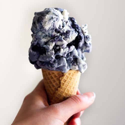 Check out this recipe for wild blueberry lavender coconut ice cream! IT's a healthy dessert!