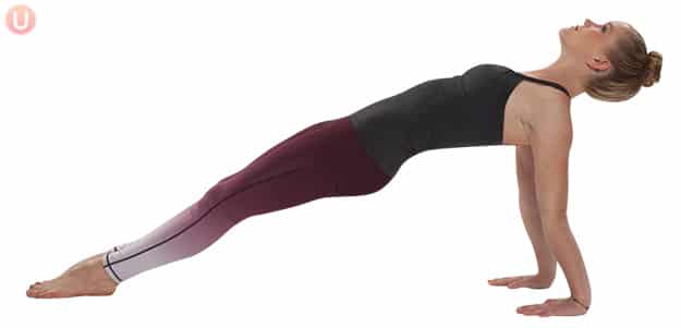 Reverse plank in yoga