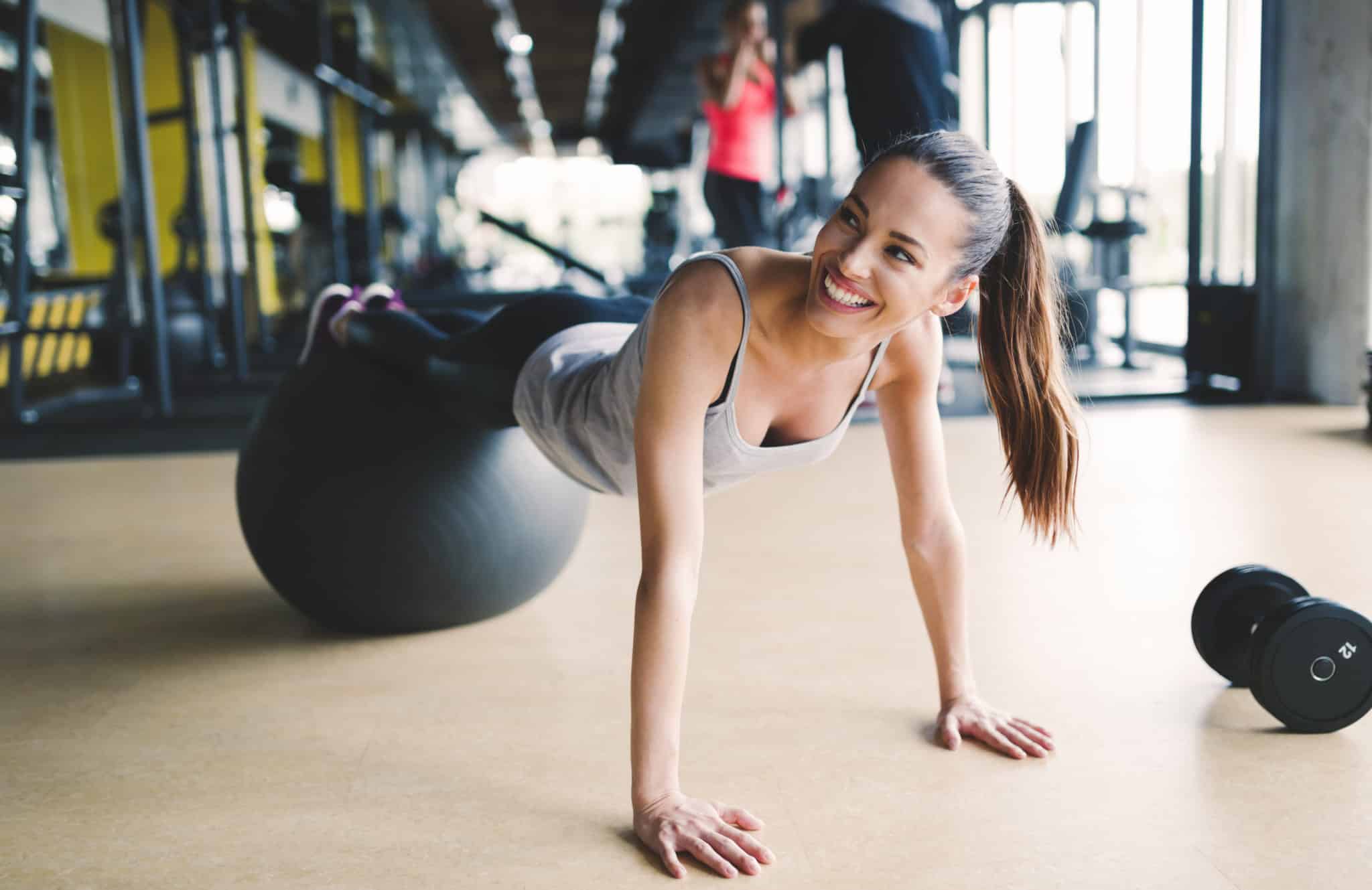 Woman on a stability ball