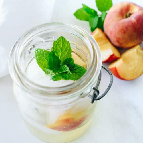 A better for you cocktail? Sign us up! This peach mint mojito is perfection.