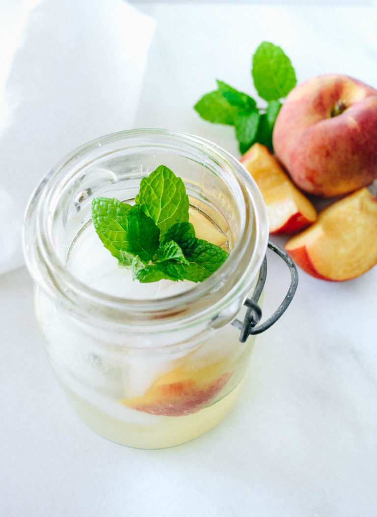 A better for you cocktail? Sign us up! This peach mint mojito is perfection.