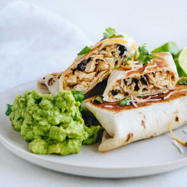 Quick & Easy Chicken, Bean & Rice Burritos with Avocado - Get Healthy U