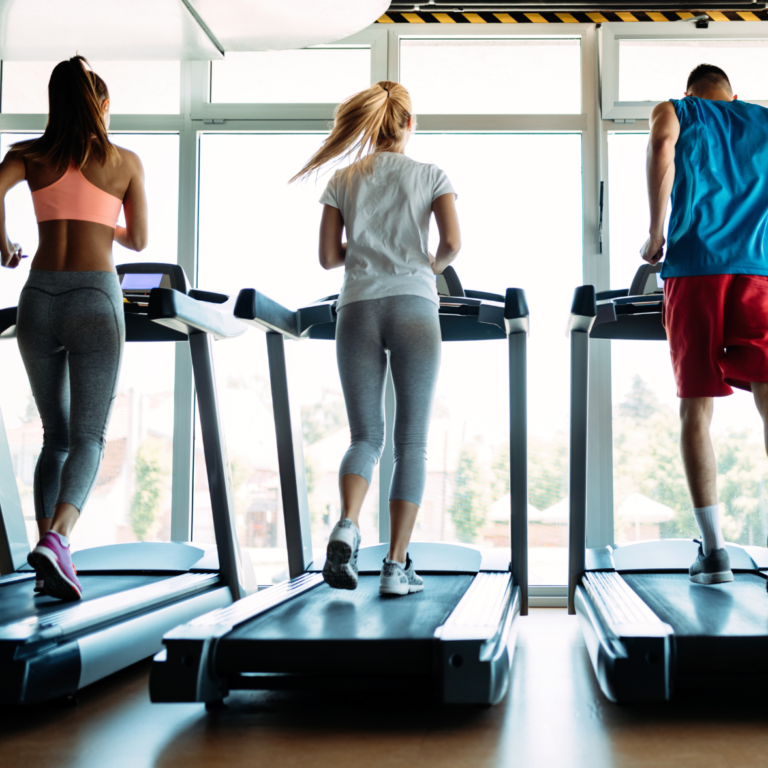 3 radical   moving  connected  treadmills