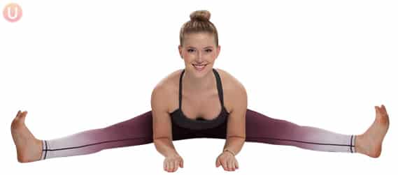 photo demonstration of seated straddle splits