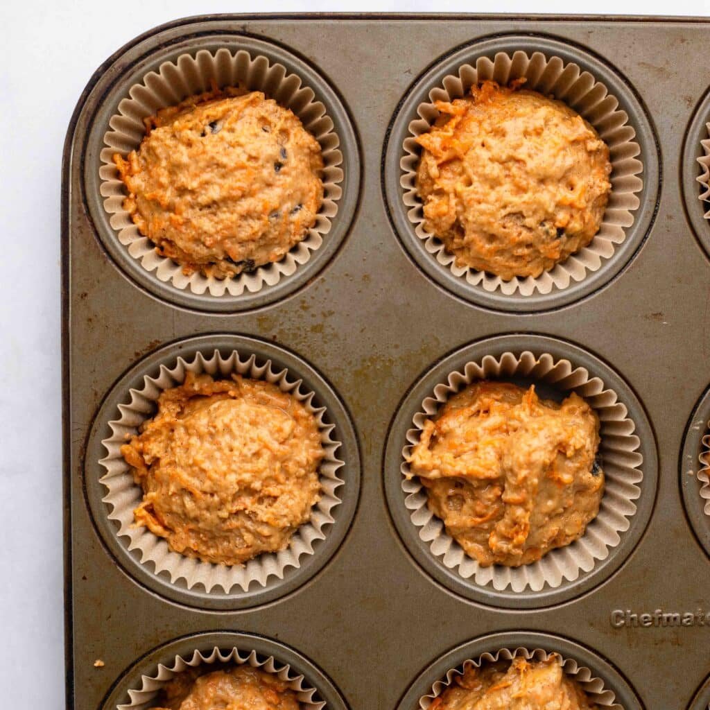 carrot cake muffin in tin