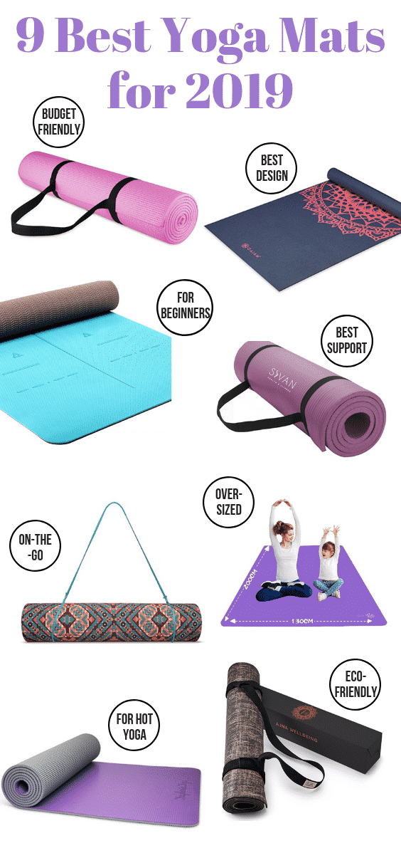 Graphic of top yoga mats for 2019