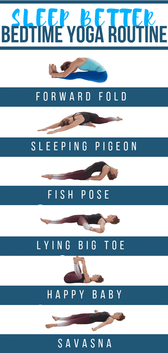 Graphic of yoga moves for better sleep