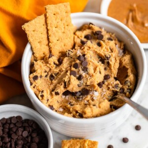 healthy cookie dough dip in bowl