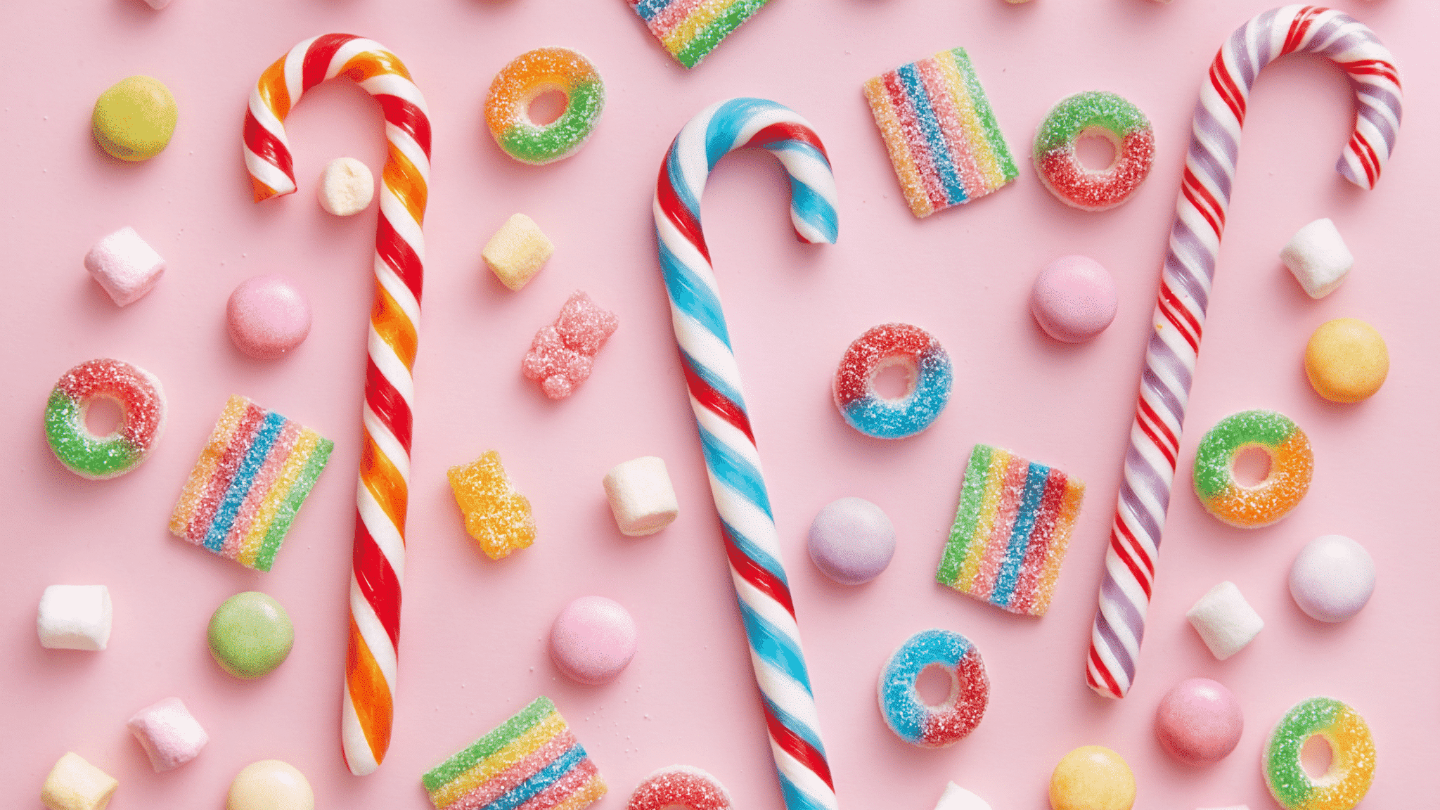 pick background with pretty candy on top
