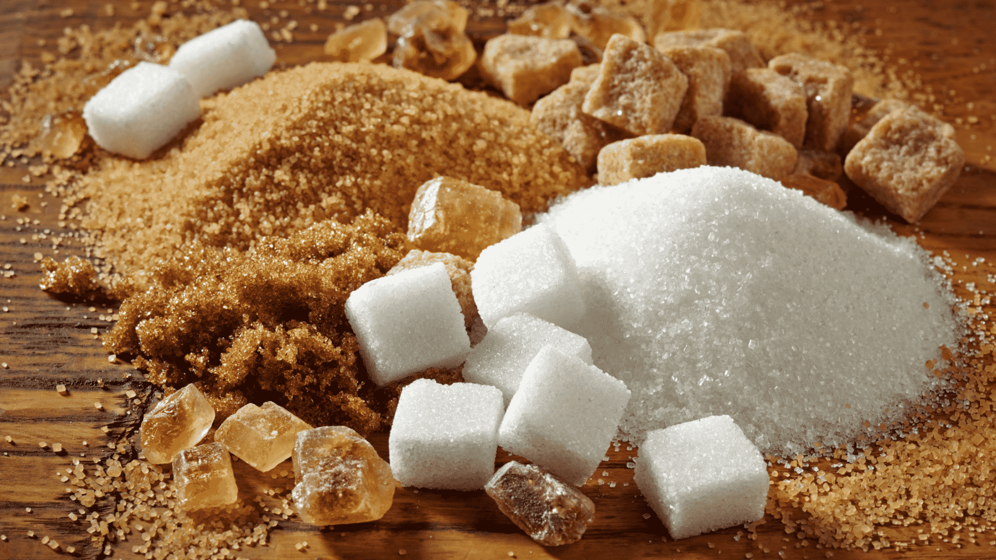 pile of different types of sugar