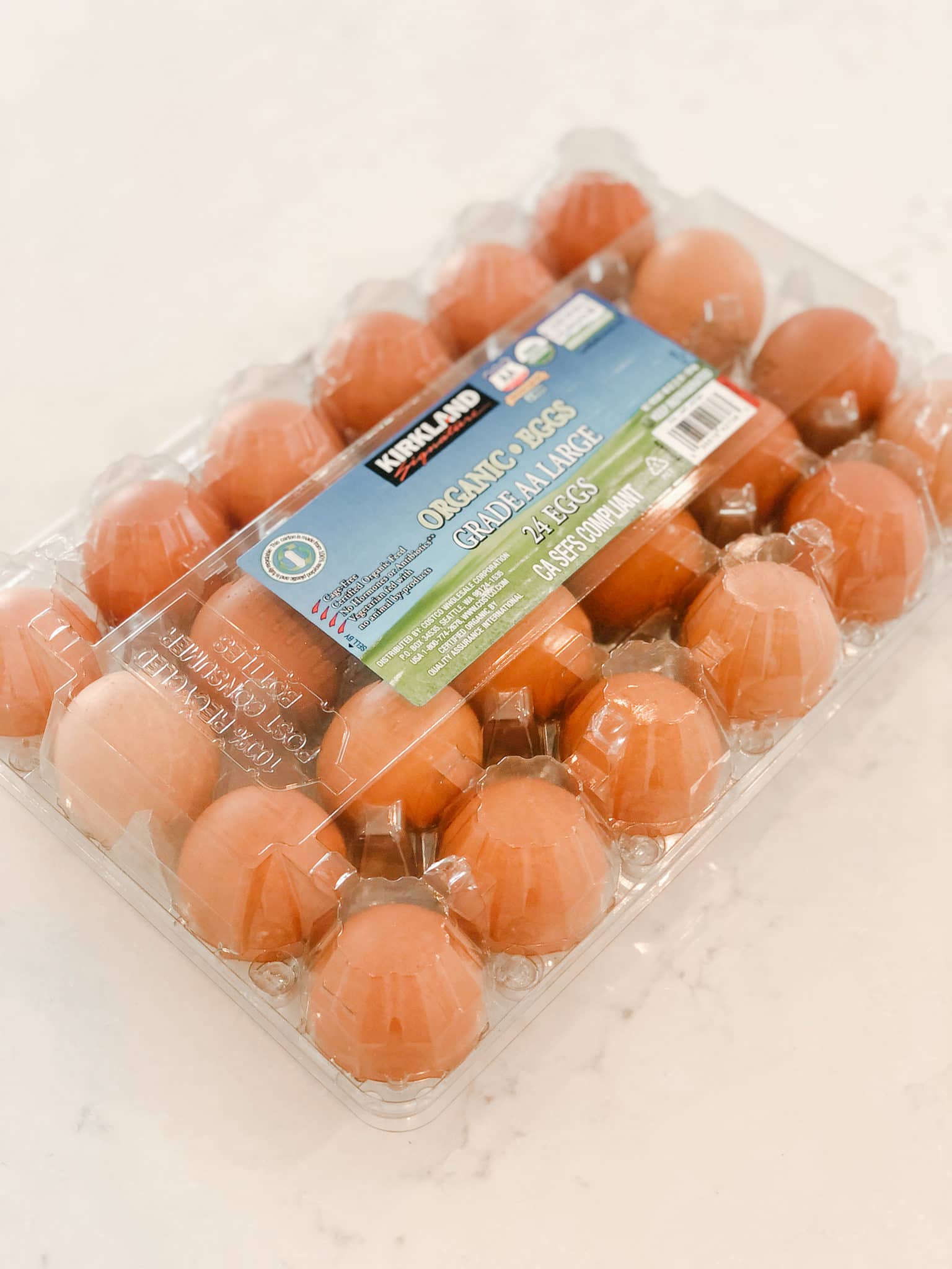 Kirkland organic eggs from Costco
