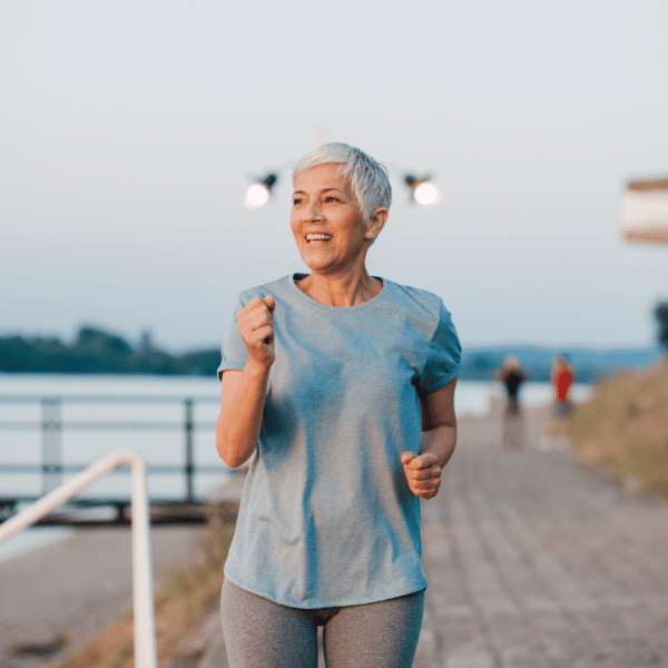 50 year old woman walking