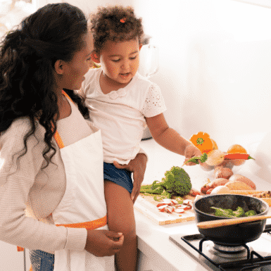 mother and son cooking detox recipes