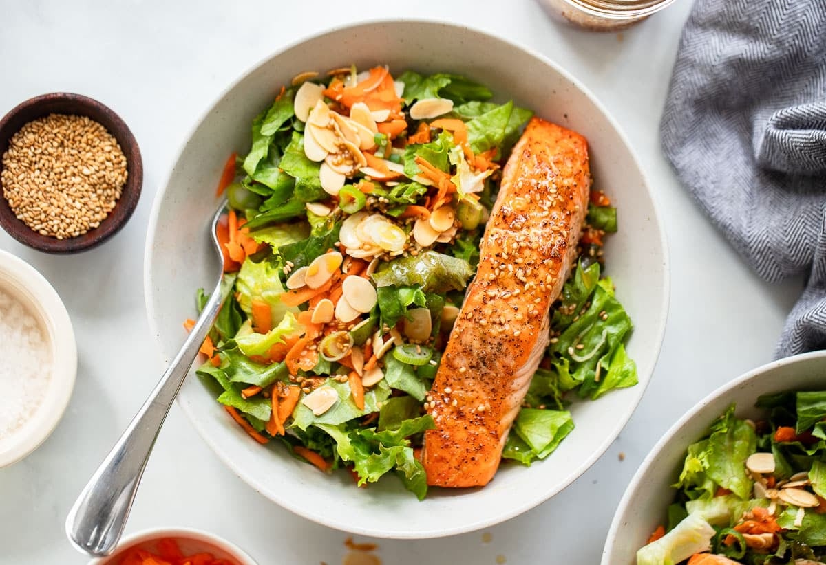 healthy teriyaki salmon recipe serving