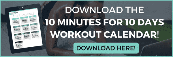 A clickable image with text "Download the 10 for 10 days workout calendar"