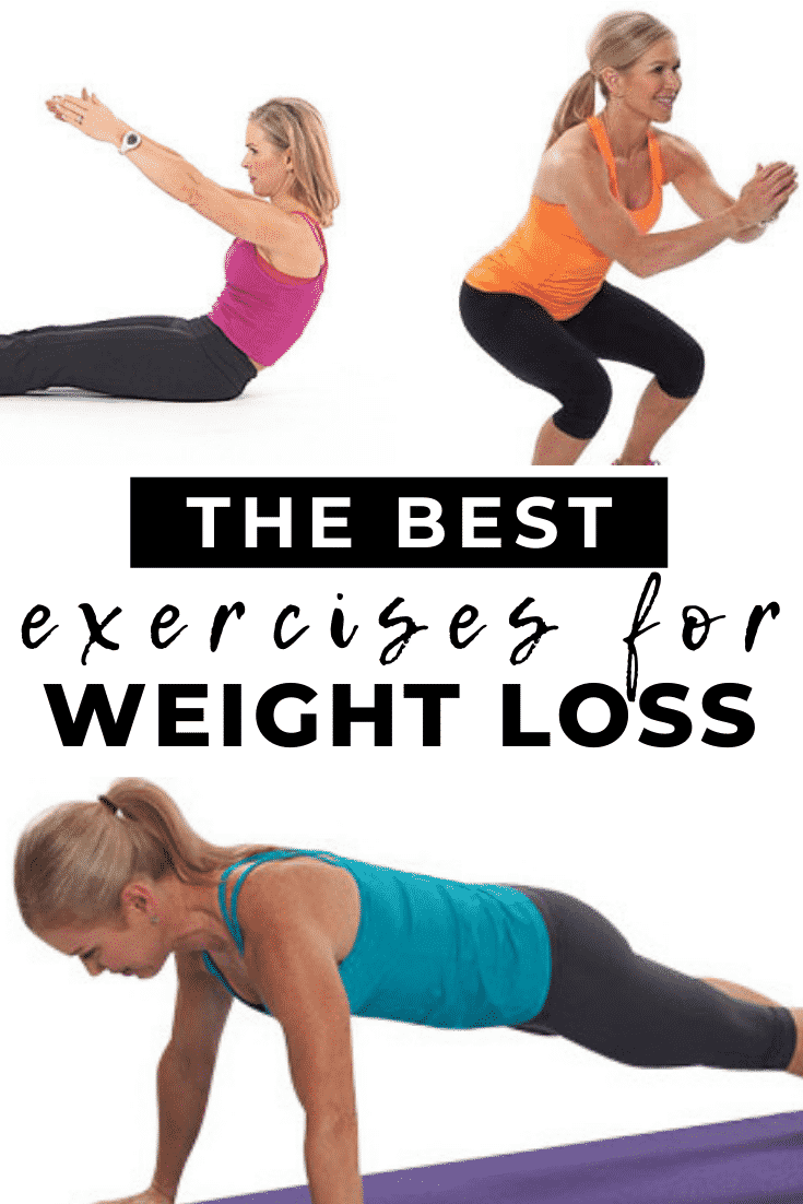 A pinterest image of the best exercises for weight loss