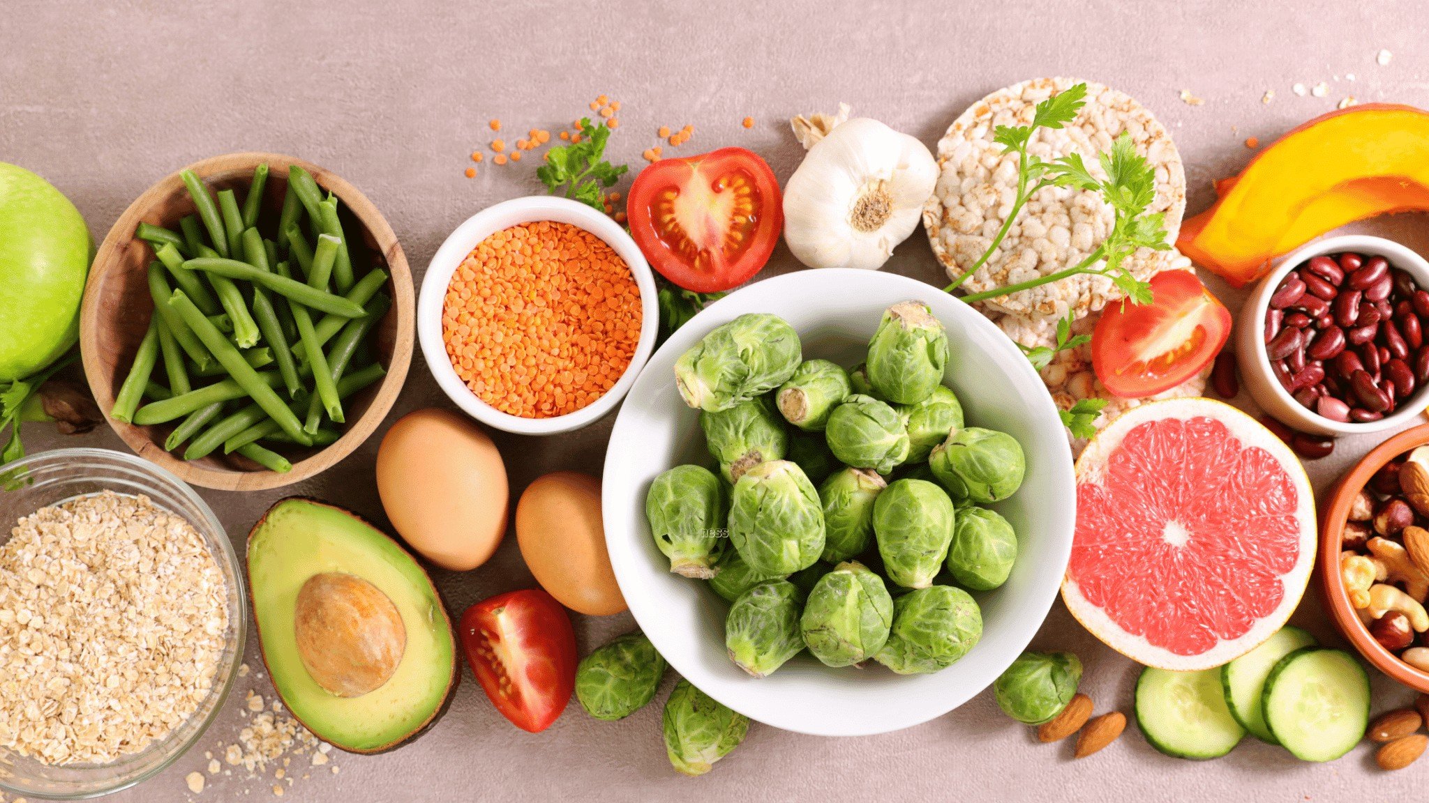 colorful healthy food on table