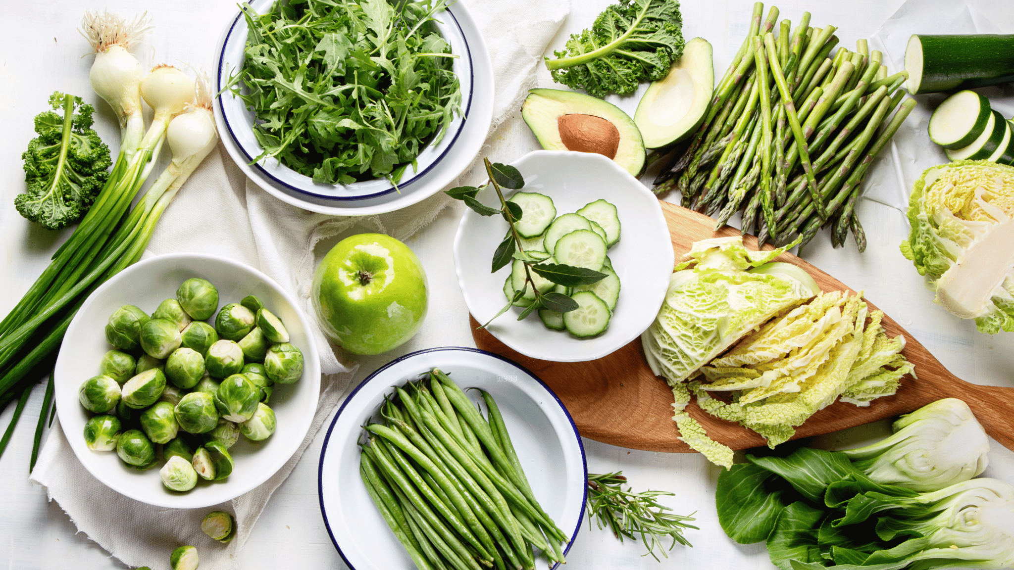 green fruit and veggies
