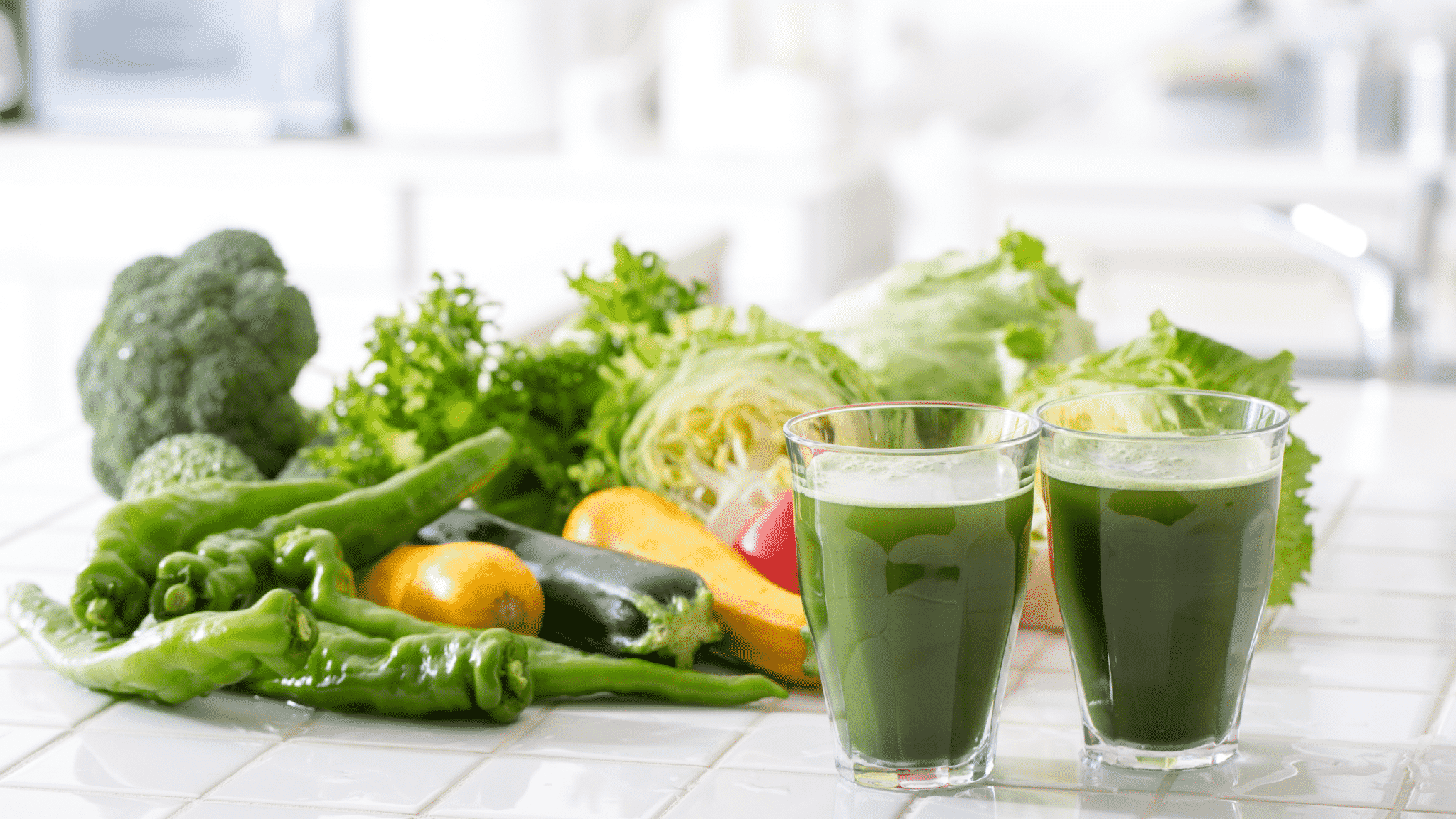 vegetables and green juice