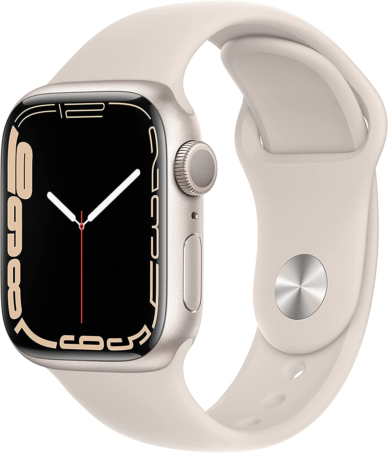 Series 7 apple watch with cream color sport band