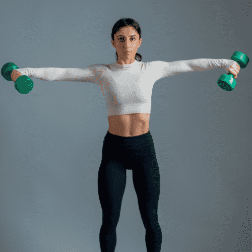 Young woman performing a lateral raise