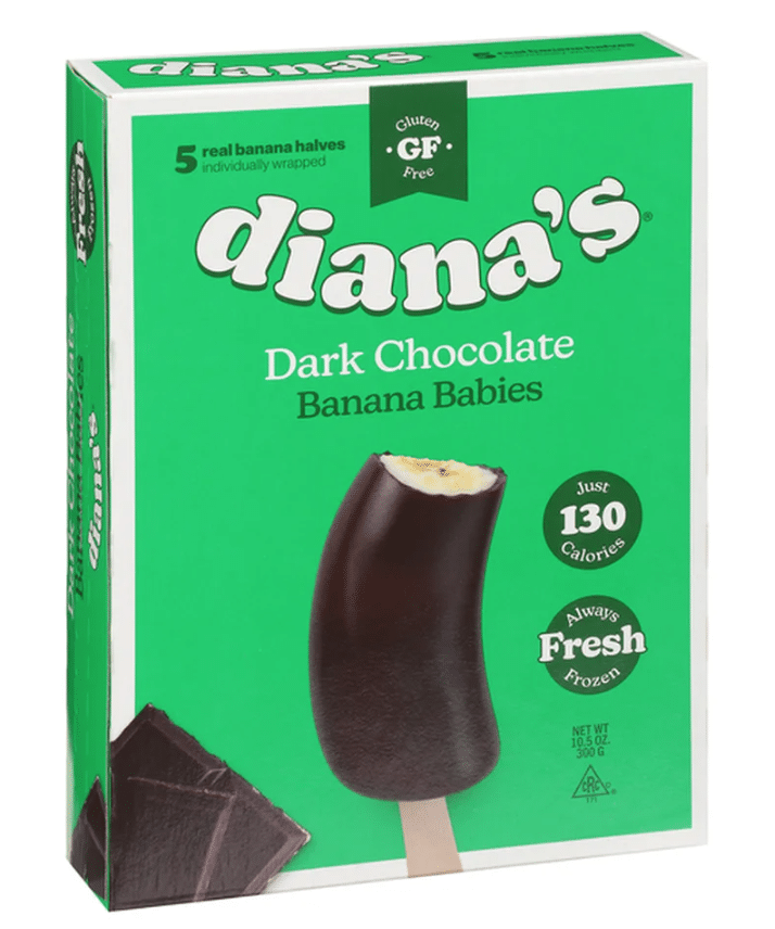 Box of Diana's dark chocolate banana bites