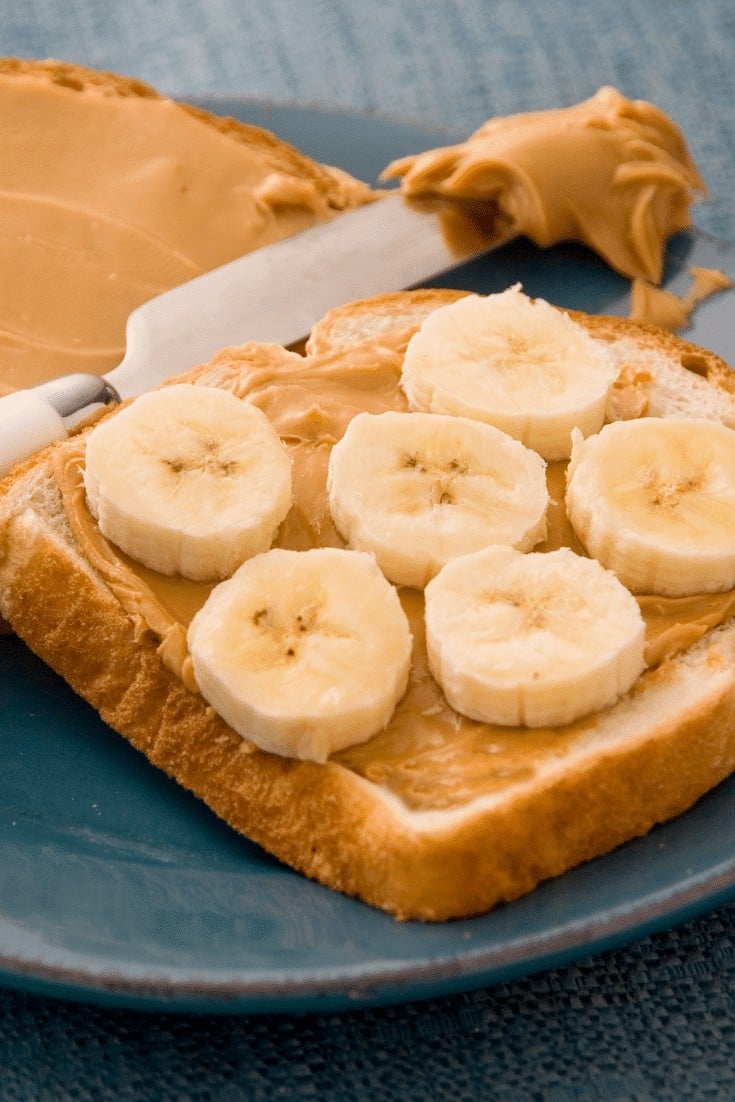 Toast with butter and banana slices