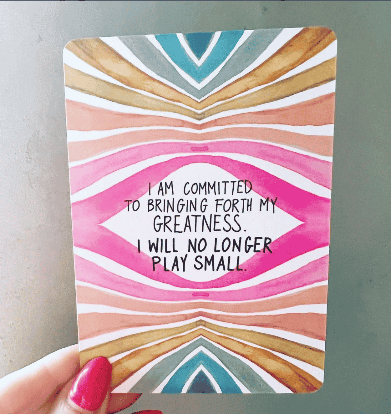 daily affirmation card with quote on top