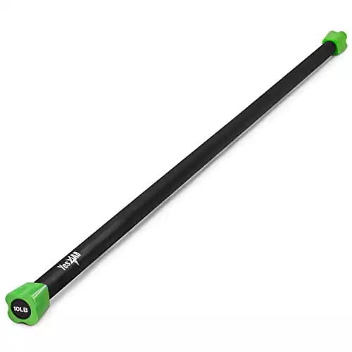 Yes4All Total Body Weighted Workout Bar, Body Bar For Exercise, Therapy, Aerobics, and Yoga, Strength Training 10lbs