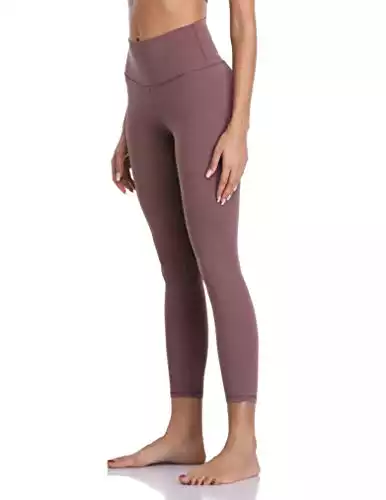 Colorfulkoala Women's Buttery Soft High Waisted Yoga Pants 7/8 Length Leggings (S, Dusty Red)
