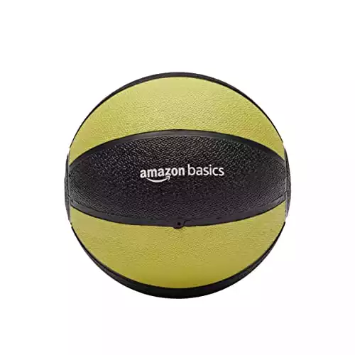 Amazon Basics Weighted Medicine Ball for Workouts Exercise Balance Training, 6 Pounds, Yellow/Black