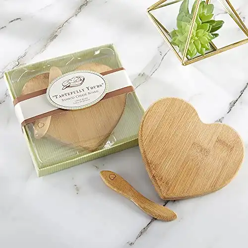 Kate Aspen Tastefully Yours Heart-Shaped Bamboo Cheese Board