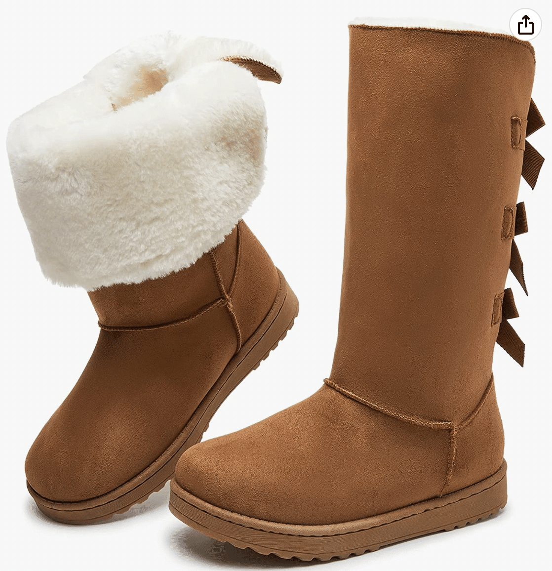 Women's Mid-Calf Winter Snow Boots Warm Fur Boots Wide Calf Slip on Lookalike UGG Boots