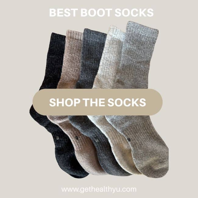 close up picture of favorite boot socks on amazon