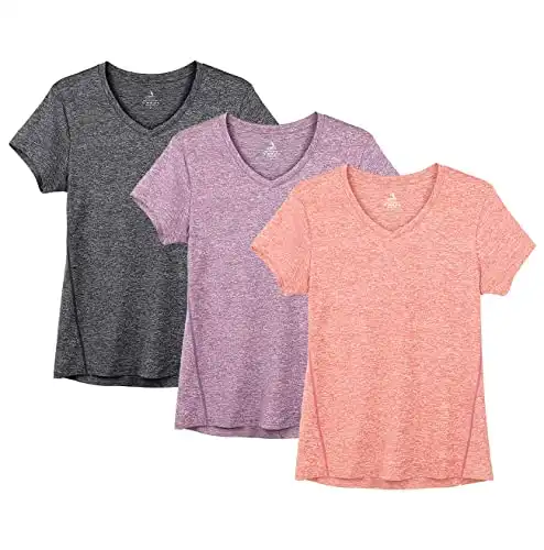 icyzone Workout Shirts Yoga Tops Activewear V-Neck T-Shirts for Women