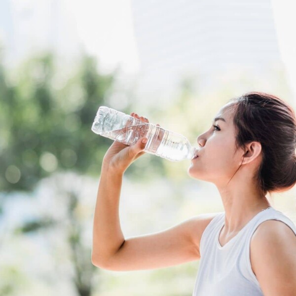 woman drinking water