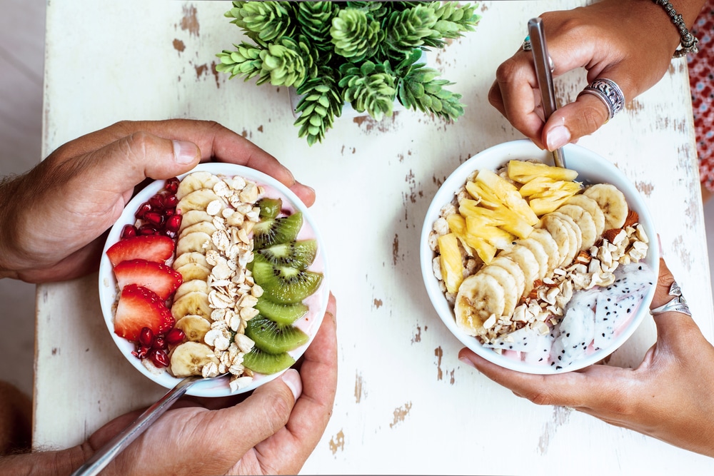 smoothie bowls with fruit