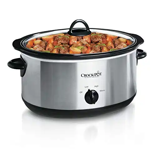 Crock-Pot 7 Quart Oval Manual Slow Cooker, Stainless Steel