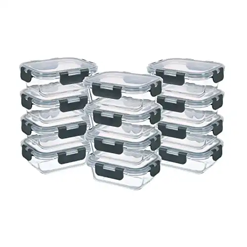 24-Piece Small Glass Food Storage Containers with Lids Airtight
