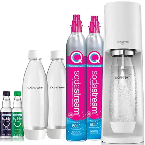 SodaStream Terra Sparkling Water Maker Bundle with CO2, DWS Bottles, and Bubly Drops Flavors