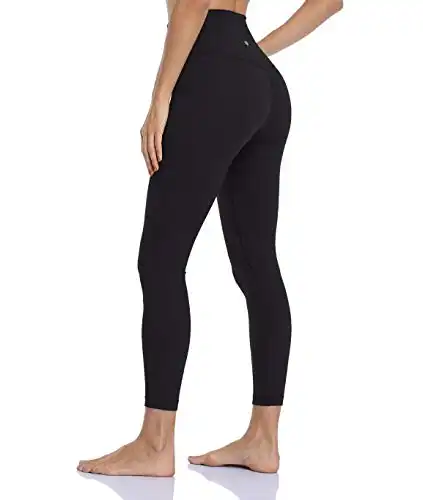HeyNuts 7/8 Leggings with Pockets for Women Drawstring, High Waisted Compression Tummy Control Workout Yoga Gym Buttery Soft Pants Black_25