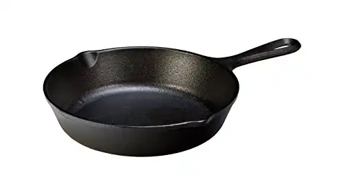 Lodge 8 Inch Cast Iron Pre-Seasoned Skillet – Signature Teardrop Handle - Use in the Oven, on the Stove, on the Grill, or Over a Campfire